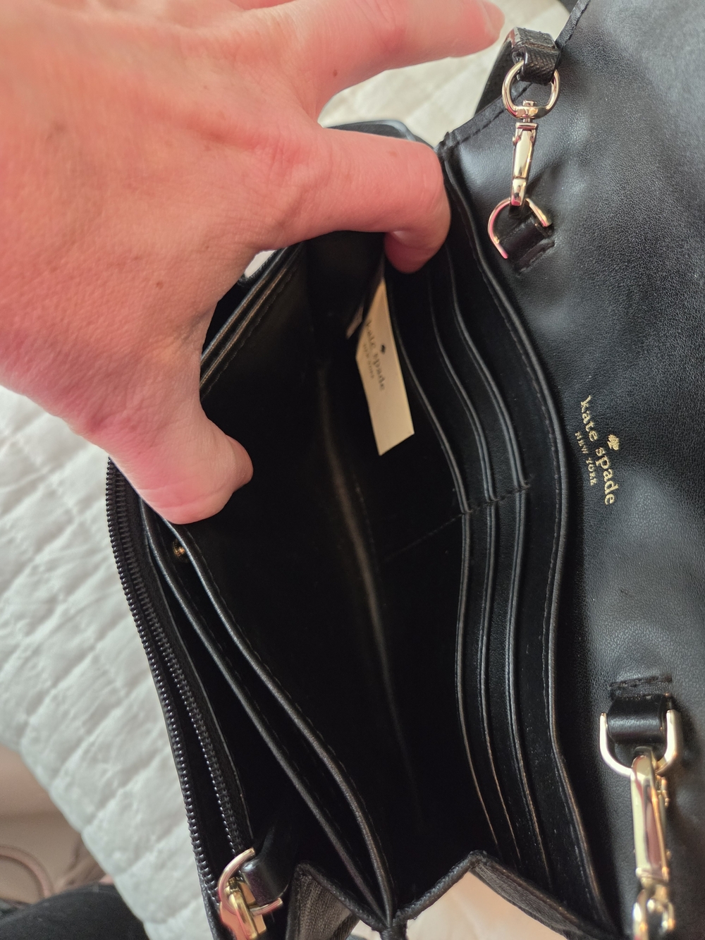 Kate Spade Leopard Print Crossbody with Black Trim and Pink Accents - Picture 9 of 12